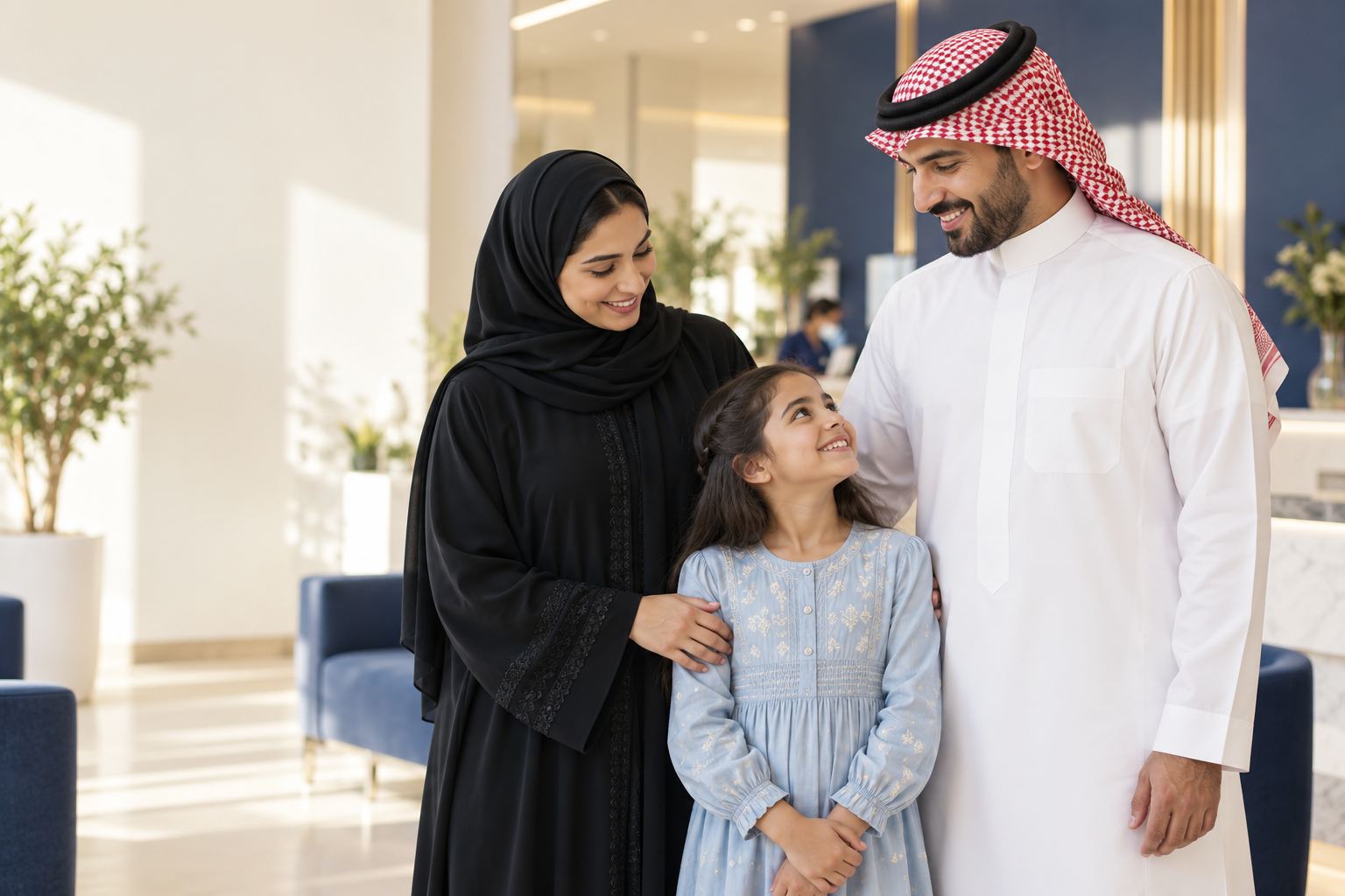 عائلة سعودية في استقبال المجمع
